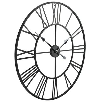 vidaXL Reloj de pared vintage movimiento cuarzo metal 80 cm XXL