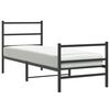 vidaXL Estructura cama sin colchón con estribo metal negro 80x200 cm