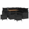 vidaXL Conjunto de sof&aacute;s de jard&iacute;n 8 uds. Negro rat&aacute;n sint&eacute;tico
