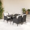 vidaXL Set de muebles jard&iacute;n 5 pzas con cojines rat&aacute;n sint&eacute;tico negro