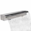 vidaXL Fuente cascada rectangular piscina acero inoxidable 60 cm