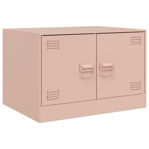 vidaXL Mesa de centro acero rosa 67x50x44 cm