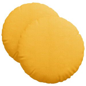 vidaXL Cojines para asiento 2 uds. Tela de pana Amarillo Claro &Oslash; 40 cm