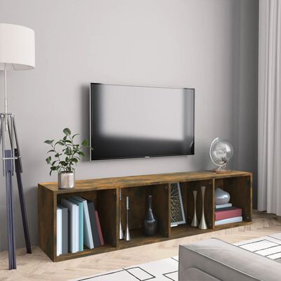 vidaXL Estantería/mueble de TV madera roble ahumado 143x30x36 cm