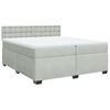 vidaXL Cama box spring con colch&oacute;n terciopelo gris claro 200x200 cm