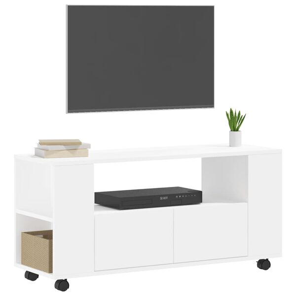 vidaXL Mueble para TV madera de ingeniería blanco 102x34,5x43 cm