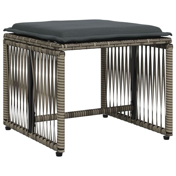 vidaXL Set comedor jardín 7 pzas y cojines ratán sintético gris