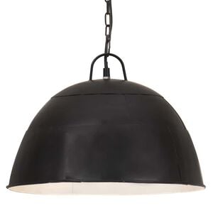 vidaXL L&aacute;mpara colgante vintage redonda 25 W negra 41 cm E27
