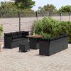 vidaXL Conjunto de sof&aacute; de jard&iacute;n con coj&iacute;n Manual 10 pcs Negro