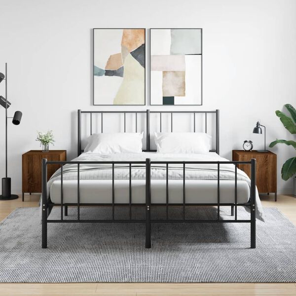 vidaXL Mesitas noche 2 uds madera ingenier&iacute;a marr&oacute;n roble 40x40x50 cm