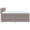 vidaXL Cama box spring con colch&oacute;n tela gris taupe 180x200 cm