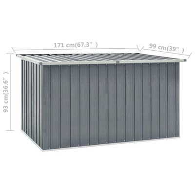 vidaXL Caja de almacenamiento de jardín gris 171x99x93 cm
