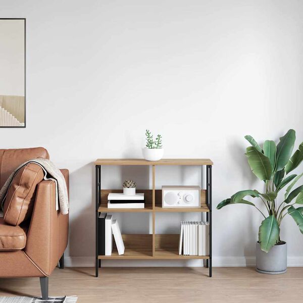 vidaXL Estante de libros Roble artesanal 82 x 32 x 79 cm