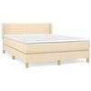 vidaXL Cama box spring con colch&oacute;n tela color crema 140x190 cm