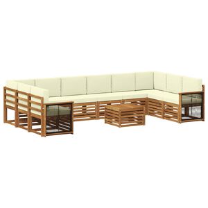 vidaXL Conjunto de sof&aacute;s de exterior 8 uds. Natural y Crema