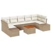 vidaXL Conjunto de sof&aacute;s de jard&iacute;n 8 uds. Beige rat&aacute;n sint&eacute;tico