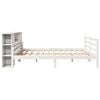vidaXL Cama con estanter&iacute;a sin colch&oacute;n madera maciza blanca 200x200 cm