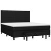 vidaXL Cama box spring con colch&oacute;n tela negro 180x200 cm
