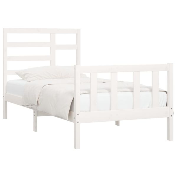 vidaXL Estructura cama sin colchón madera maciza pino blanca 100x200cm
