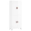 vidaXL Aparador alto madera contrachapada blanco brillo 69,5x34x180 cm