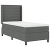 vidaXL Cama tipo Box Spring con colch&oacute;n Gris oscuro 80 x 200 cm tela