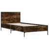 vidaXL Estructura cama madera ingenier&iacute;a metal roble ahumado 90x200 cm