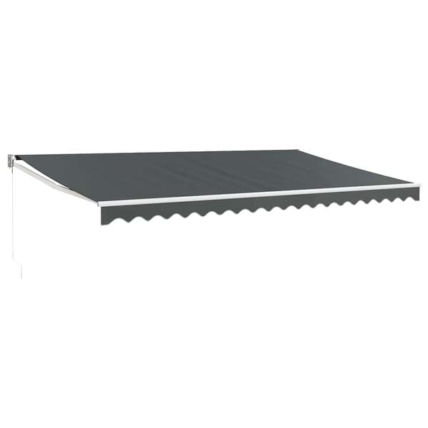 vidaXL Toldo retr&aacute;ctil aluminio y tela gris antracita 5x3 m