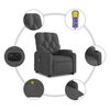 vidaXL Sillón de masaje eléctrico reclinable elevable tela gris oscuro