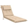 vidaXL Coj&iacute;n de Tumbona GEMERT 100% Poli&eacute;ster Crema 190 x 50 x 9 cm