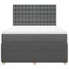 vidaXL Cama box spring con colch&oacute;n tela gris oscuro 140x190 cm