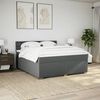 vidaXL Cama box spring con colch&oacute;n tela gris oscuro 180x200 cm