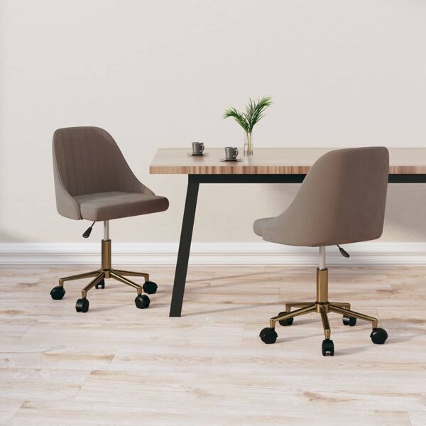 vidaXL Sillas de comedor giratorias 2 uds de terciopelo gris claro