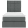 vidaXL Cama con almacenamiento y colch&oacute;n Gris oscuro 90 x 190 cm
