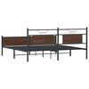 vidaXL Estructura de cama sin colch&oacute;n metal roble marr&oacute;n 180x200 cm