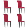 vidaXL Sillas de comedor 4 unidades terciopelo rojo tinto