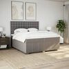 vidaXL Cama box spring con colch&oacute;n tela gris taupe 200x200 cm