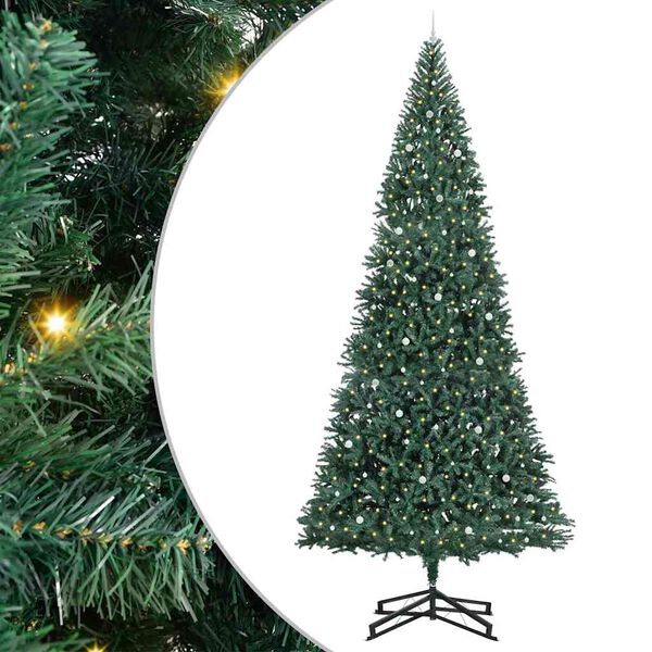 vidaXL Árbol de Navidad Artificial Pre-iluminado con Juego de Bolas