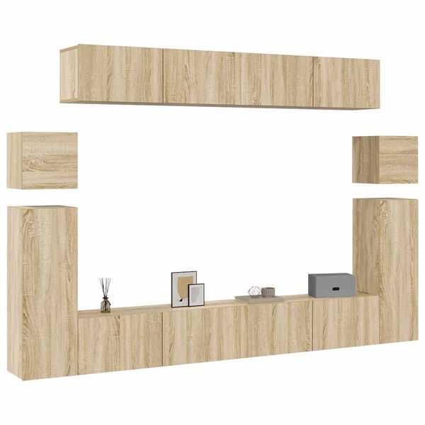 vidaXL Set de muebles para TV 8 pzas madera contrachapada roble Sonoma