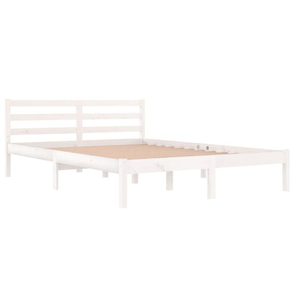 vidaXL Estructura de cama sin colch&oacute;n madera de pino blanco 140x200 cm
