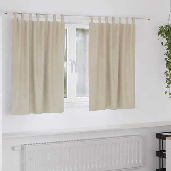 vidaXL Cortinas opacas 2 pcs Crema 140 x 140 cm Terciopelo