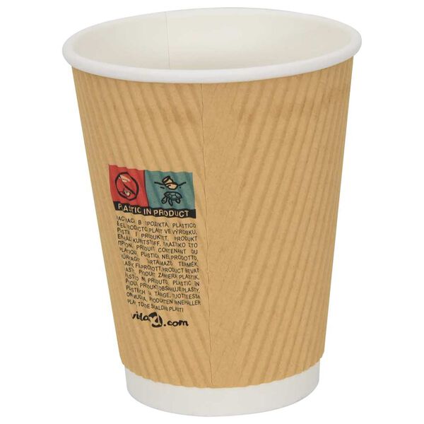 vidaXL Tazas de caf&eacute; de papel 500 uds 12oz 300ml marr&oacute;n