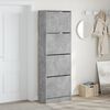 vidaXL Mueble zapatero 4 cajones abatibles gris hormig&oacute;n 60x34x187,5cm