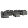 vidaXL Set de muebles de jard&iacute;n 7 pzas y cojines rat&aacute;n sint&eacute;tico gris