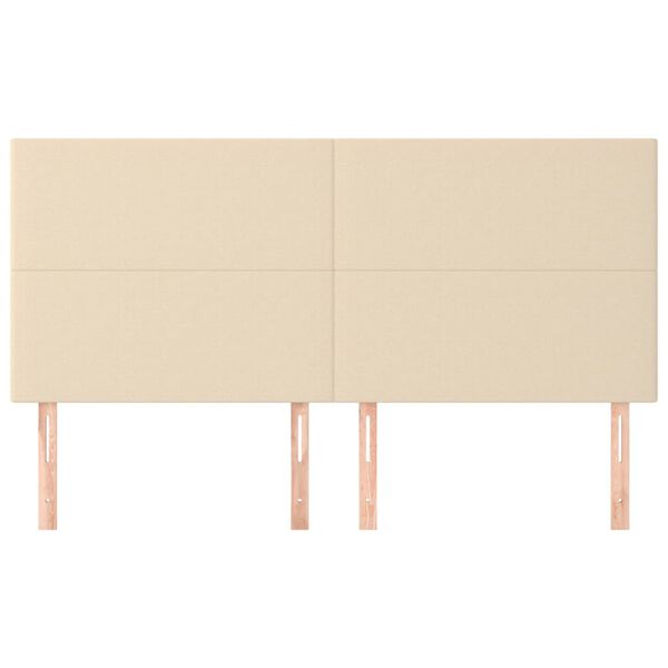 vidaXL Cabecero de cama de tela color crema 180x5x118/128 cm