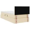 vidaXL Cama con almacenamiento y colch&oacute;n con colch&oacute;n Crema 90 x 190 cm