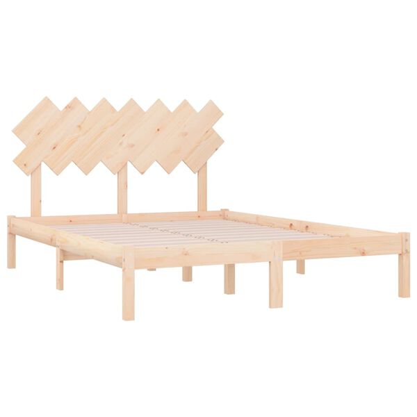 vidaXL Estructura cama doble pequeña madera maciza 135x190 cm