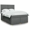 vidaXL Cama box spring con colch&oacute;n tela gris oscuro 140x190 cm