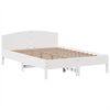 vidaXL Cama con estanter&iacute;a sin colch&oacute;n madera maciza blanca 160x200 cm