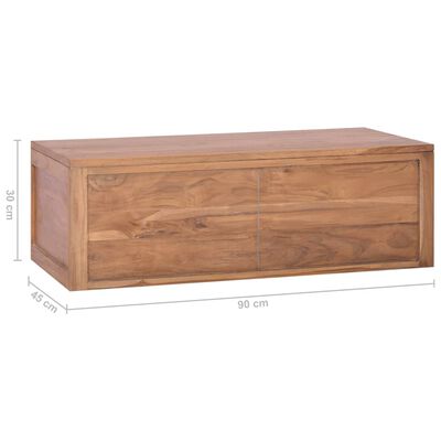 vidaXL Mueble de baño de pared madera maciza de teca 90x45x30 cm