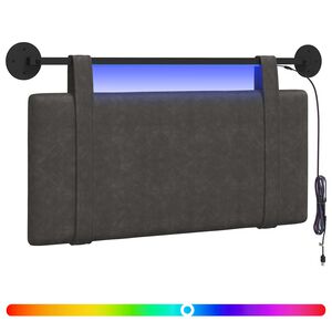 vidaXL Cabecero colgante Con luz LED Negro PU antiguo